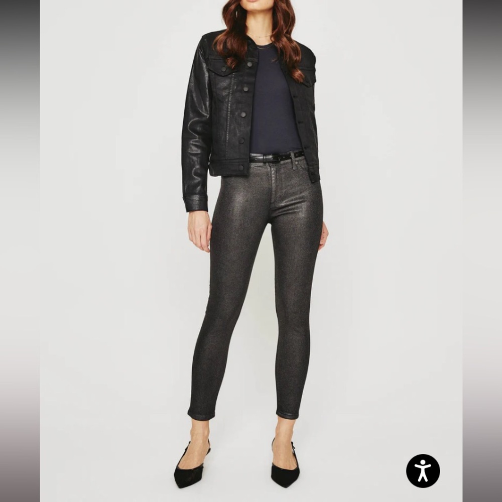 AG Adriano goldschmied Farrah gunmetal high rise skinny jeans new size 31 12